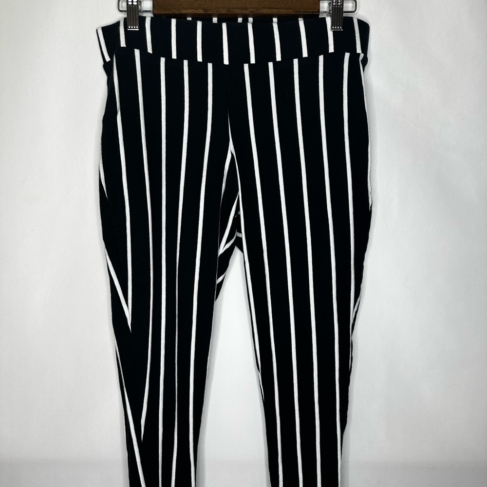 Torrid Black & White Striped Leggings